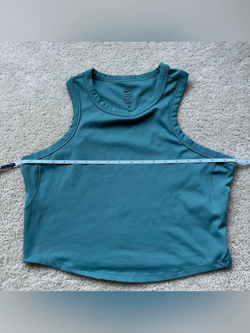 NIKE One Dri-Fit Women's Green Cropped Racerback Tank Top - Size XL - VGUC
